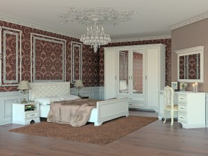 Модульная спальня Каприз (Мебель Маркет) Белый
